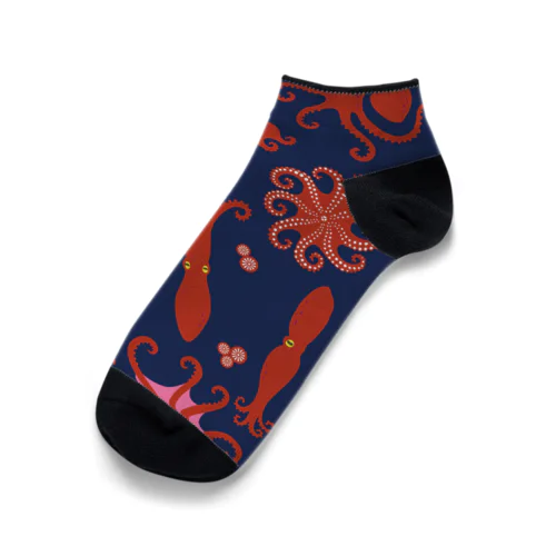 蛸がいっぱい Ankle Socks