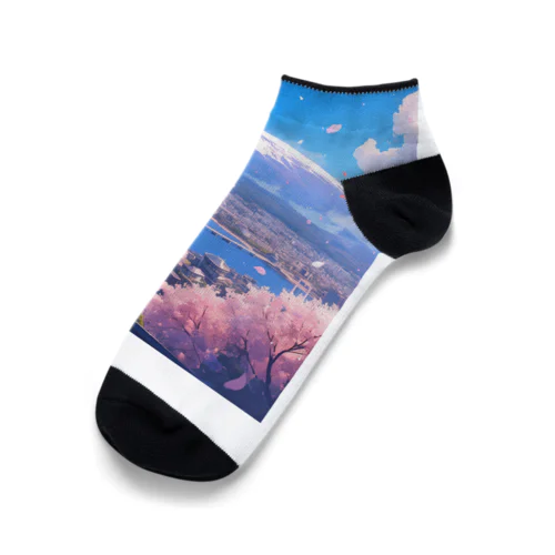 富士山と桜 Ankle Socks