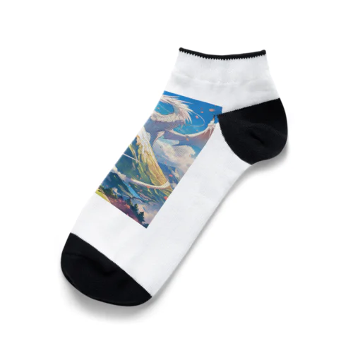 富士山と上り龍 Ankle Socks