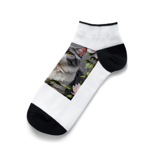 ピオニーと猫 Ankle Socks