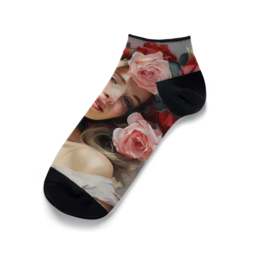 バラの花飾り　なでしこ1478 Ankle Socks