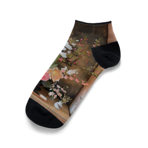 高価な屏風と立派な生花　BLUE PLUM  691 Ankle Socks