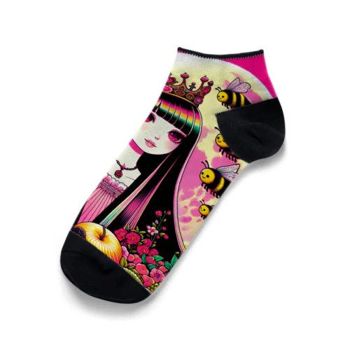 🐝ピンクムーンとミツバチと〈III女帝〉👸🏻 Ankle Socks