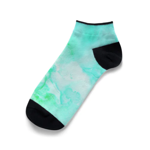 綺麗な水彩カラー　EMERALD GREEN Ankle Socks