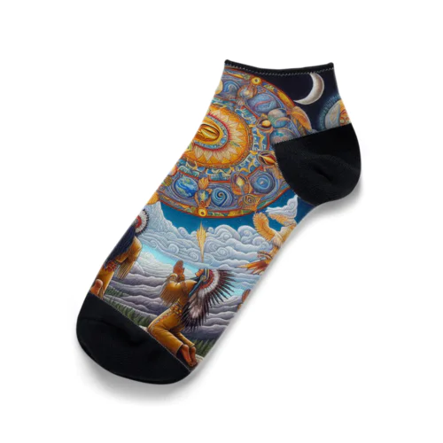 月　太陽　大地への祈り3 Ankle Socks