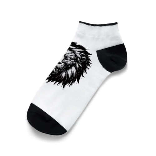 ライオン白黒 Ankle Socks