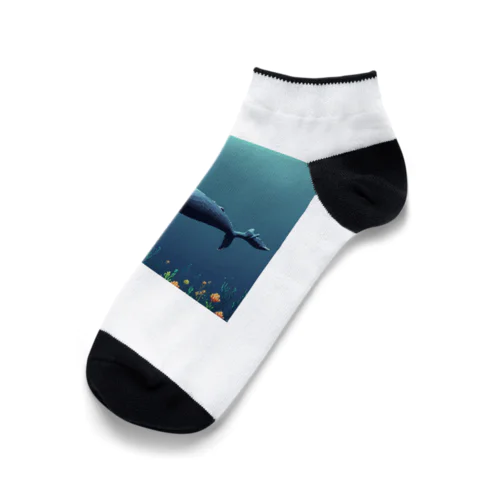 海中を泳ぐクジラのひれ Ankle Socks