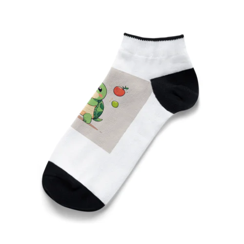 かわいいカメのジャグリングフルーツ Ankle Socks