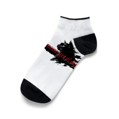 墨絵「クロネコ」 Ankle Socks