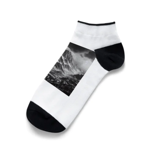 （モノクロ写真風）山間の戦場のジオラマ③ Ankle Socks