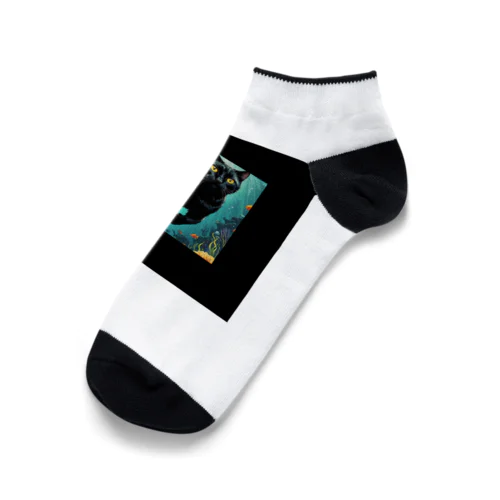 黒猫ダイビング Ankle Socks