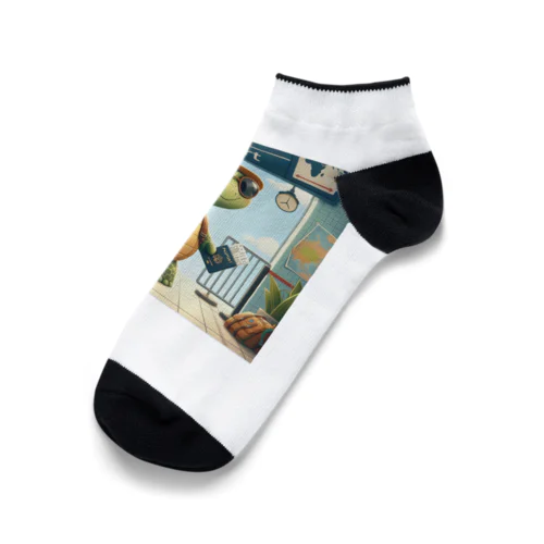 かめっちパスポート持って旅行グッズ Ankle Socks