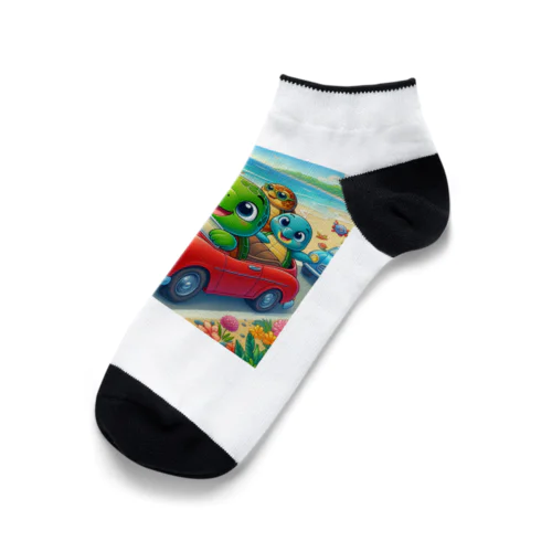 かめっち仲間と海岸をドライブ Ankle Socks