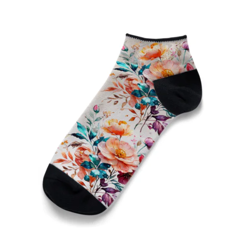 綺麗なお花柄 Ankle Socks