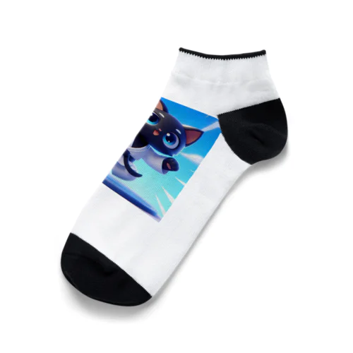 ハイキック空手家クロネコ君 Ankle Socks