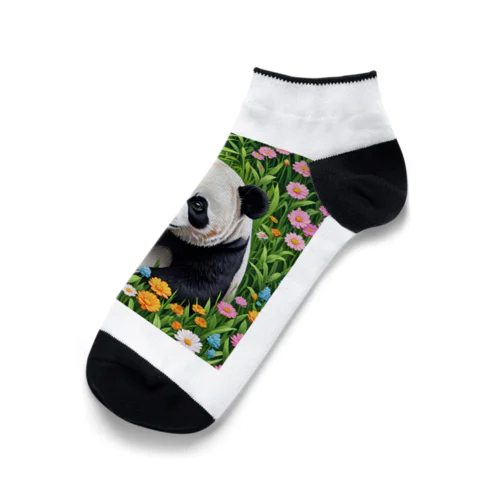お花畑のパンダ Ankle Socks