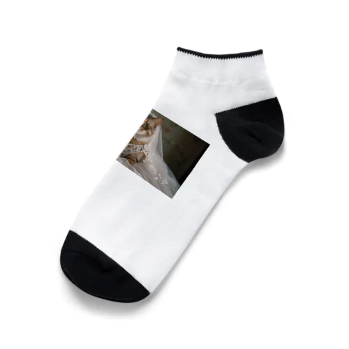 ウエディングドレスを着た猫 Ankle Socks