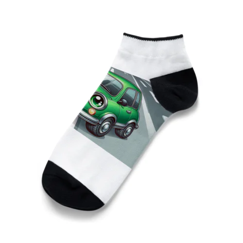 かわいい緑の車 Ankle Socks