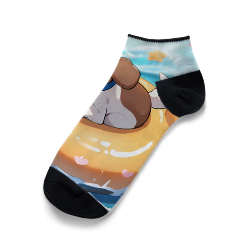 海水浴してるワンコちゃん Ankle Socks