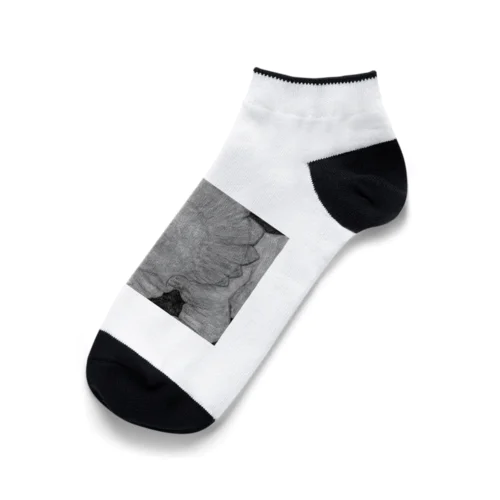 トリケラトプス　モノクロ Ankle Socks