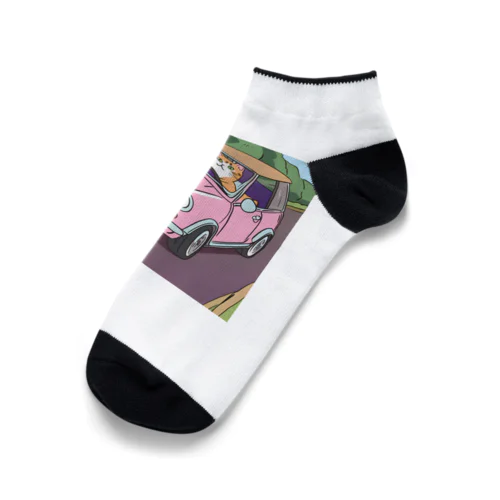 ピンクおみにとねこさん Ankle Socks
