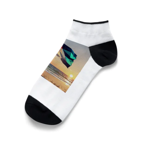 風になびくビーチフラッグ Ankle Socks
