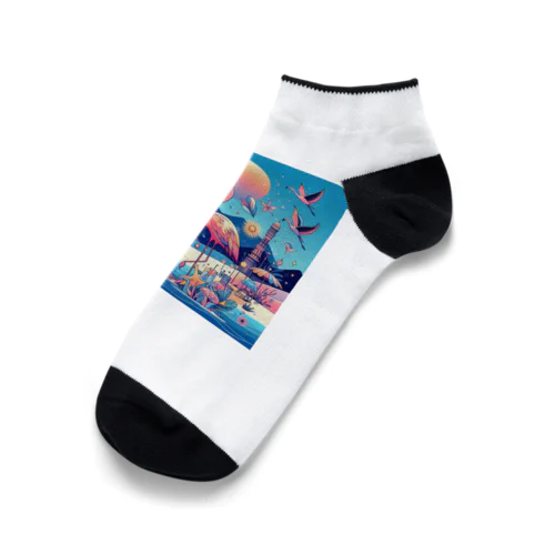 夏の夜　フラミンゴ Ankle Socks