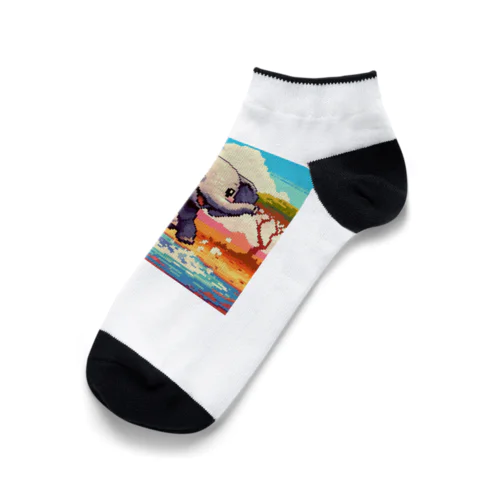 ピクセルアート ゾウ Ankle Socks