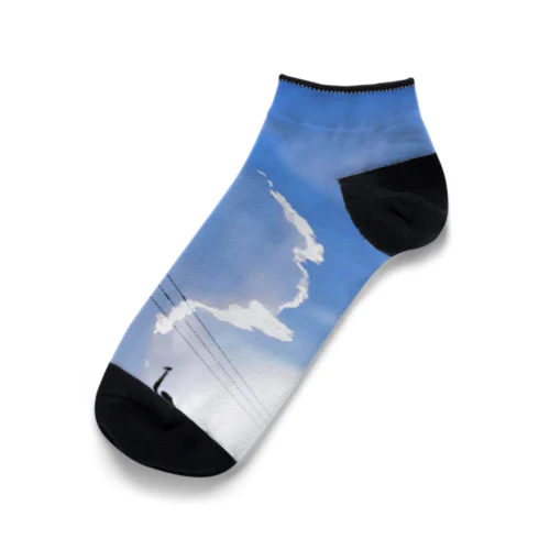 夏の青い空と雲 Ankle Socks