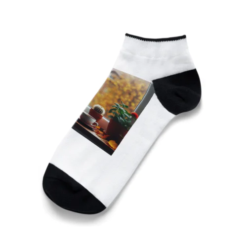 景色を眺める猫 Ankle Socks