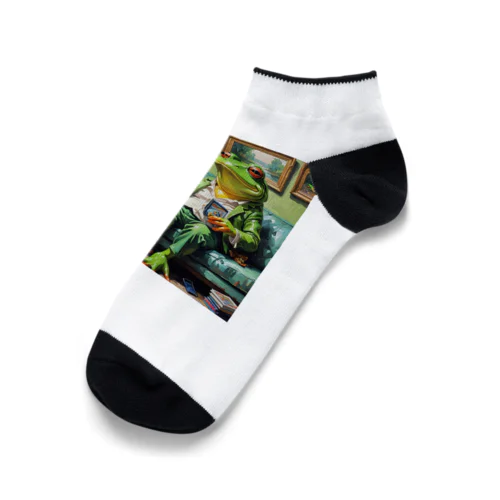 ジョークを言っているカエル Ankle Socks