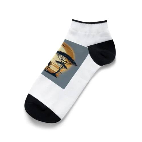 夕日の中のキリンさん Ankle Socks