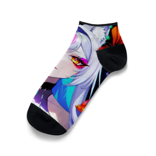 獣耳を持つ美しい女性 Ankle Socks