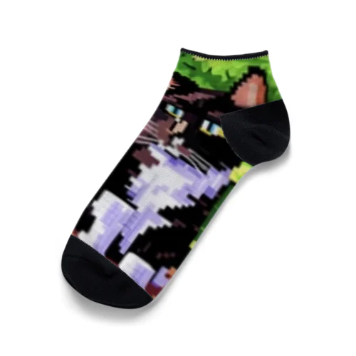 Fresh greenery and cat！ Ankle Socks