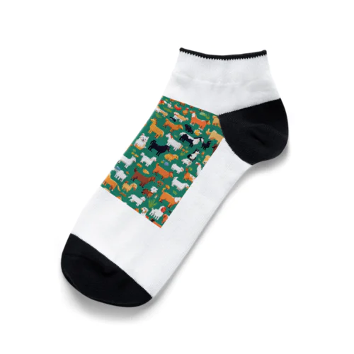 動物たちのドット絵 Ankle Socks