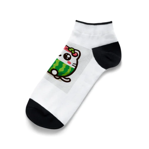 スイカにゃんこ Ankle Socks