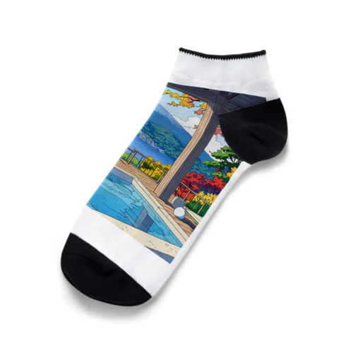 温泉と富士山 Ankle Socks