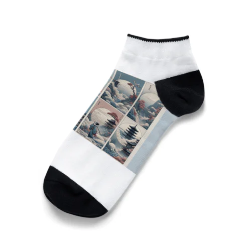 日本のアート浮世絵 Ankle Socks