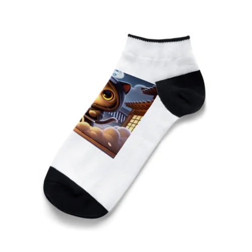 ふわっと瞬間移動！ニャン術忍者 – Fluffy Teleporting Ninja Cat Ankle Socks