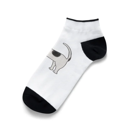 「くろぶちにゃん – おすまし猫の横顔」 Ankle Socks