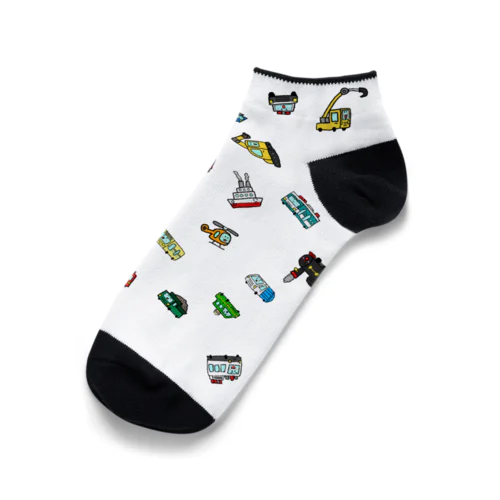 のりものさまたちのソックス Ankle Socks