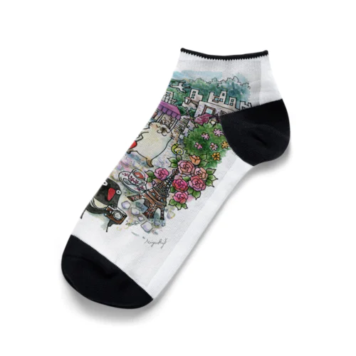 猫とペンギンと旅気分 Ankle Socks