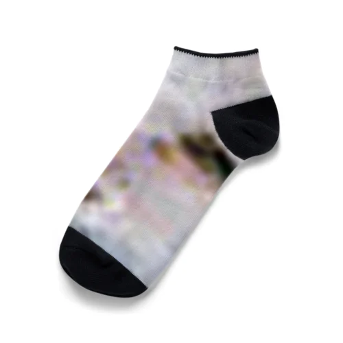 画質の粗い猫の顔/Low resolution cat Ankle Socks