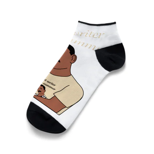 夏の文豪Tシャツを着た夏の文豪(濃色用) Ankle Socks