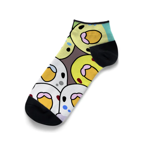 みっちりむっちり過密セキセイインコさん【まめるりはことり】 Ankle Socks