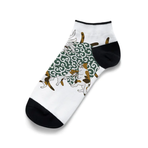 三毛猫の獅子舞遊び Ankle Socks