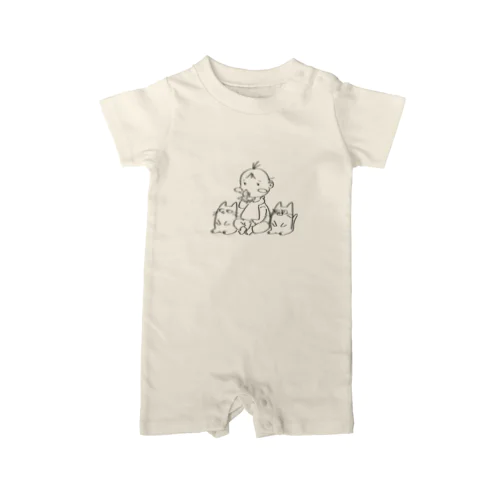 BABY & CATS (SITTING) Rompers