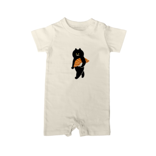 【中】サーモンの握り寿司をかっこよく運ぶねこ Rompers