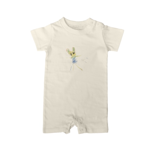 ４歳児の絵(Rainbow Teddy) Rompers