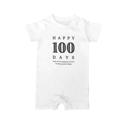 HAPPY 100 DAYS お食い初め Rompers